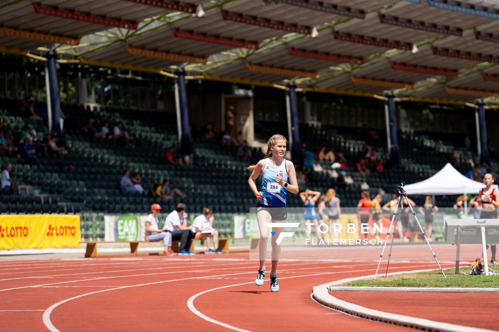 Annika Klezath (OTB Osnabrueck) ueber 3000m am 03.07.2022 waehrend den NLV+BLV Leichtathletik-Landesmeisterschaften im Jahnstadion in Goettingen (Tag 1)